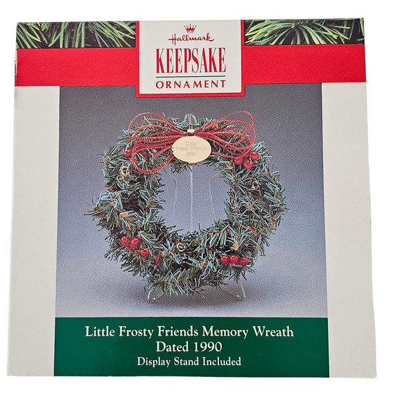 VTG 1990 Hallmark ornament wreath Little Frosty Friends Memory wreath - Picture 2 of 5